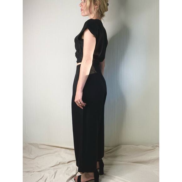 WILFRED Brax Linen Blend Black Wrap Cutout Jumpsuit US 4 - Picture 4 of 12